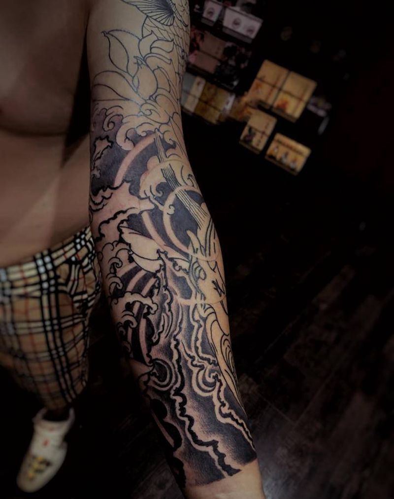 传统花臂纹身图片_手臂纹身图案