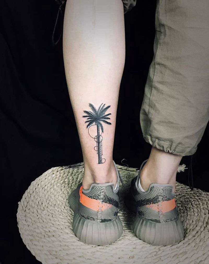 椰子树纹身图片