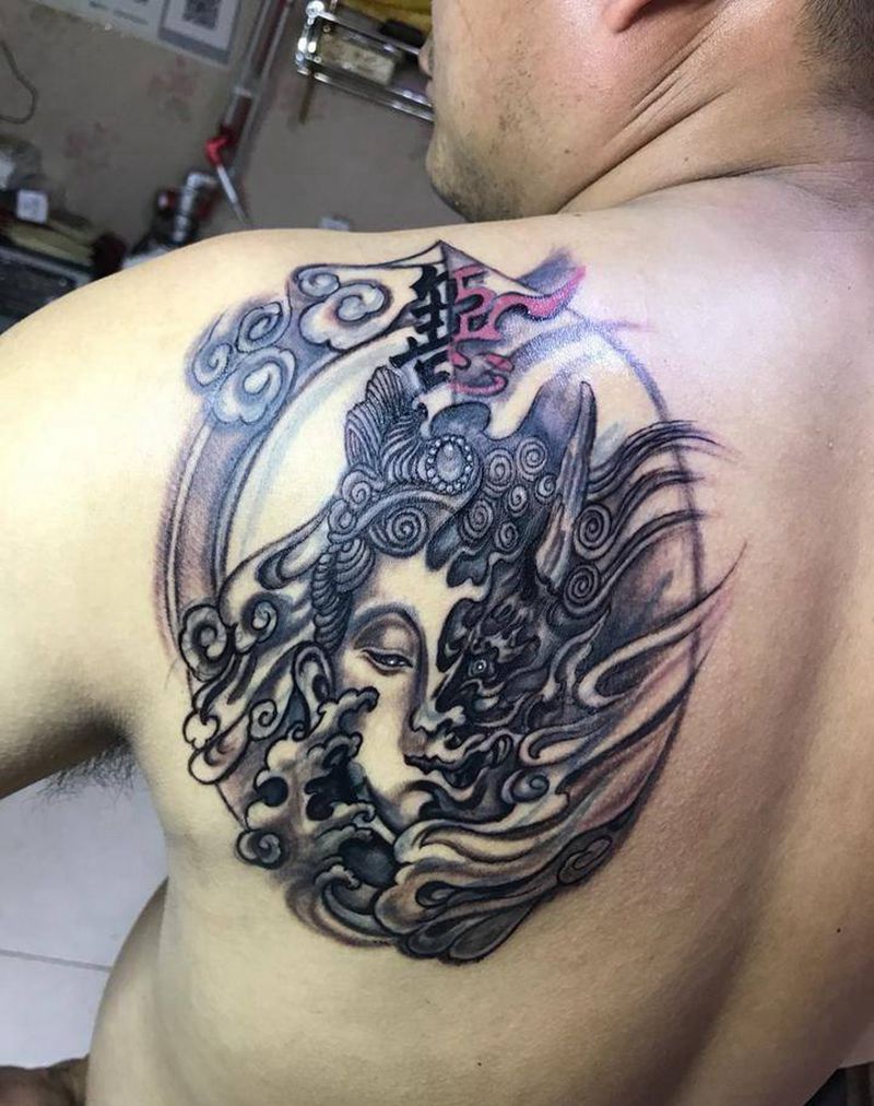 修改前后对比，尚未完全完工纹身图片