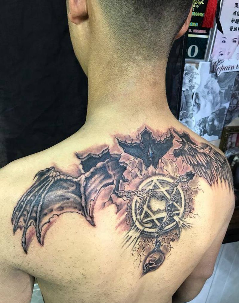 遮盖作品，中间有点结痂纹身图片