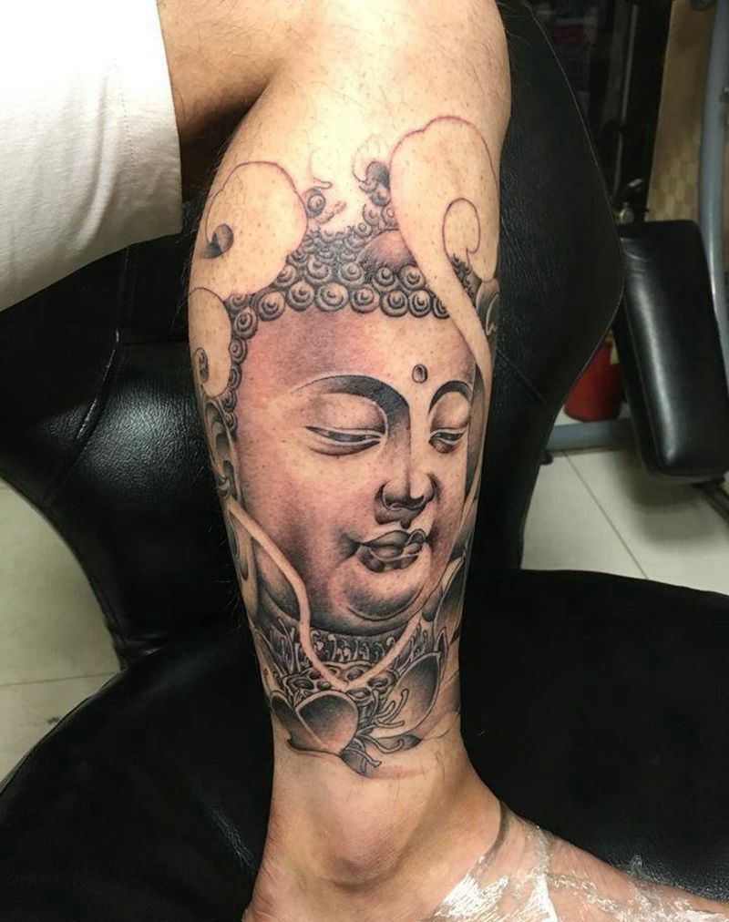 小腿佛纹身图片
