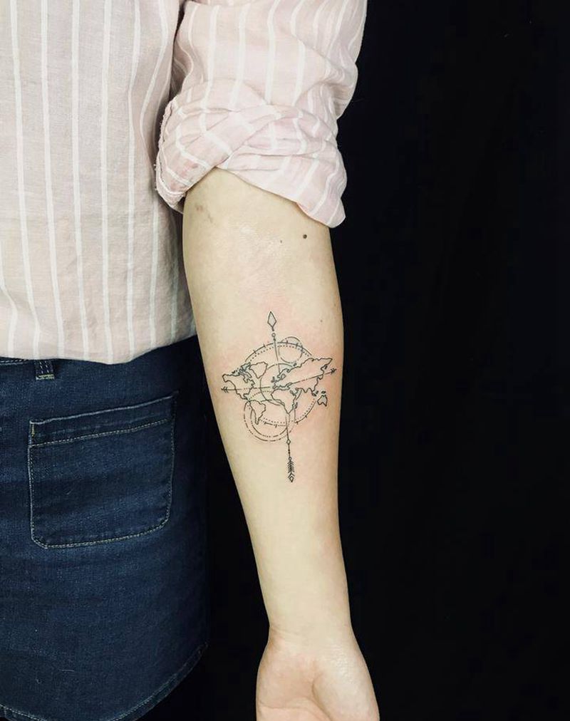 线条纹身图片_成品手稿手部手臂欧美清新几何字符纹身图案