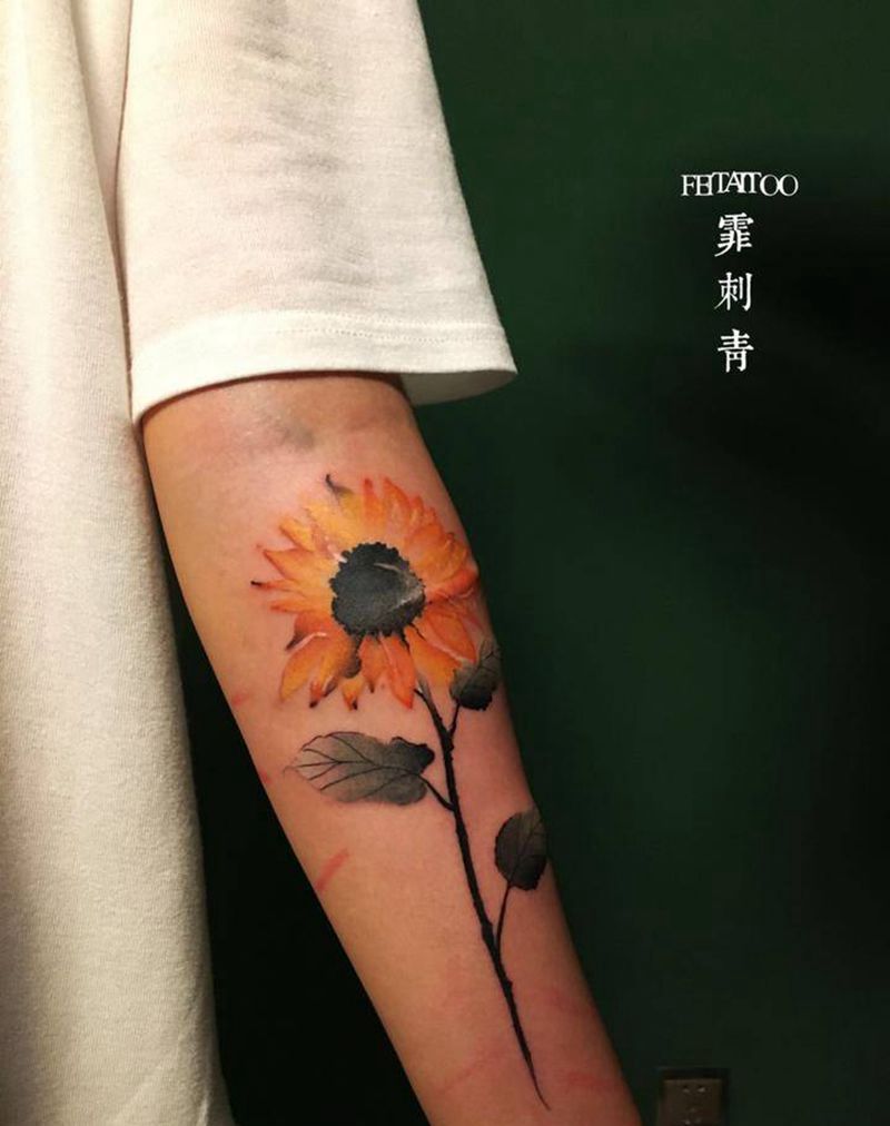 向日葵纹身图片