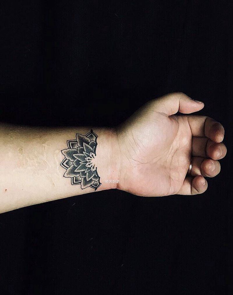 小清新纹身~花纹身图片_成品手稿肩部手臂手部腿部传统欧美清新几何纹身图案