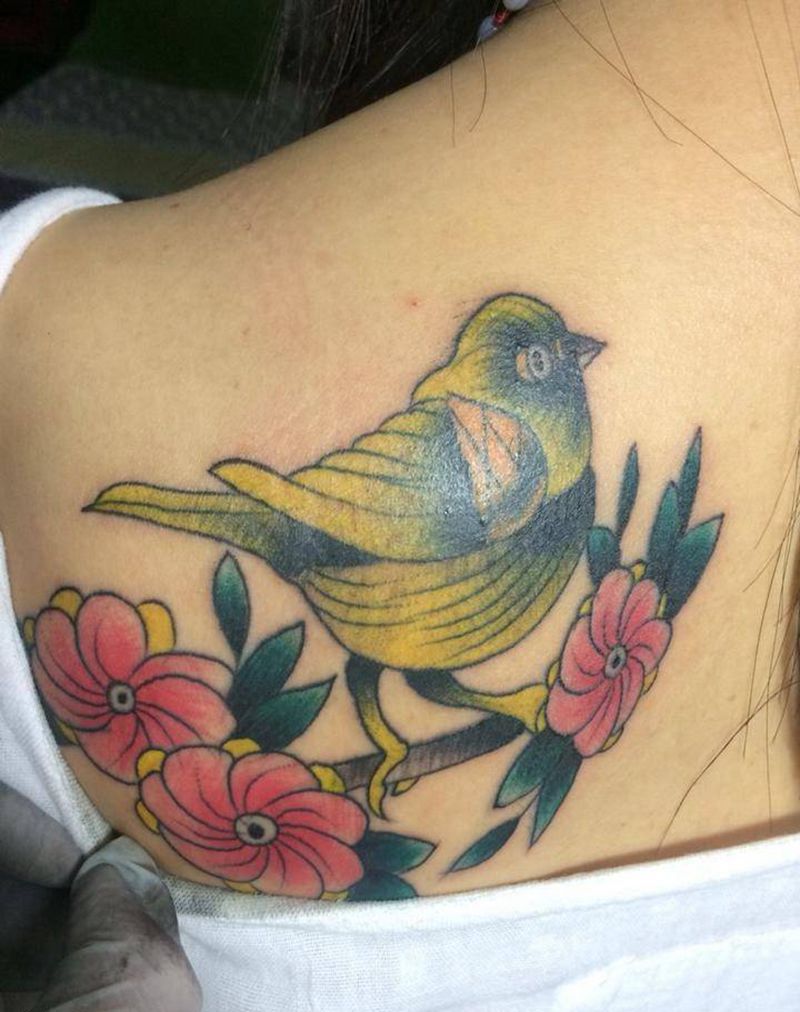 小清新纹身图片_肩部颈部纹身图案