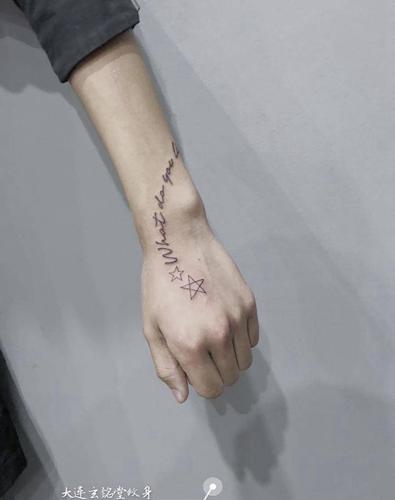 英文纹身图片_成品手臂手部清新字符纹身图案
