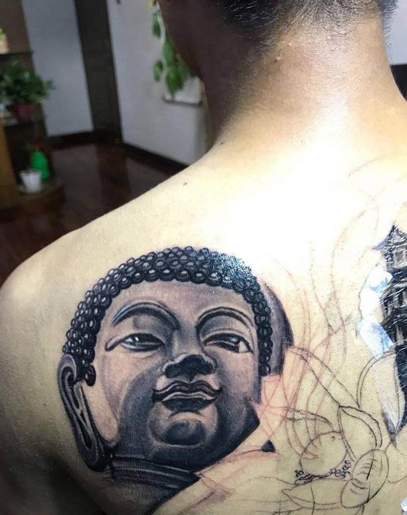 满背，梦幻，还未完成纹身图片