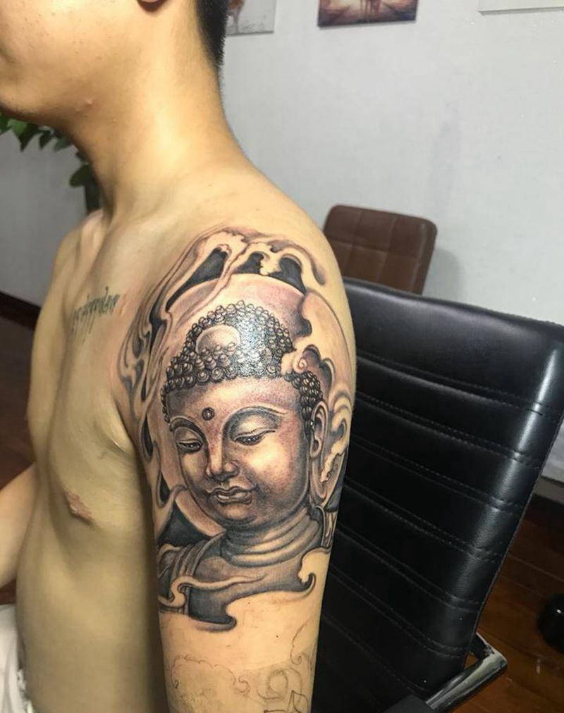 花臂修改，还未完成纹身图片