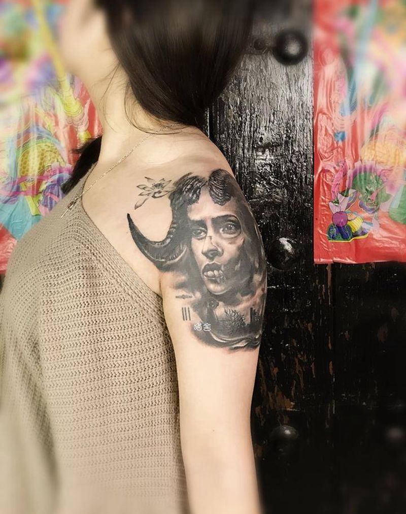 摩羯座女神纹身图片