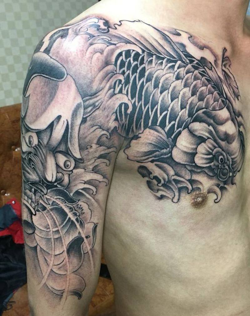 般诺鲤鱼配纹身图片