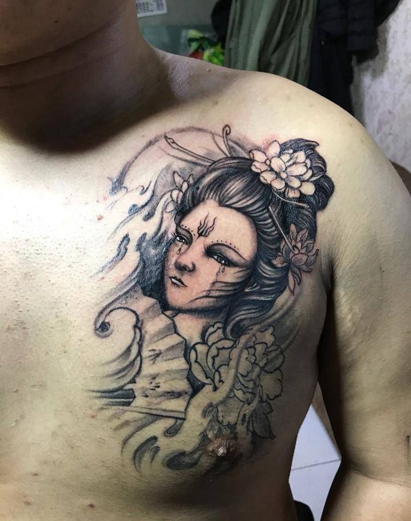 艺妓，现实类纹身图片