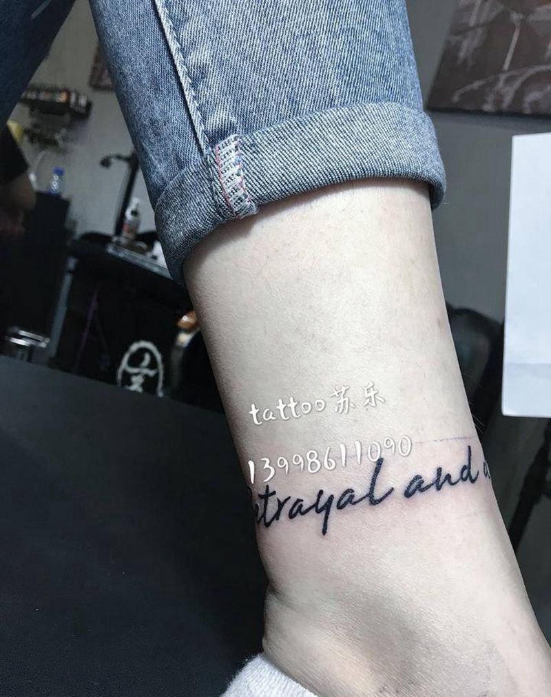 小英文纹身图片_成品清新字符脚部腿部纹身图案