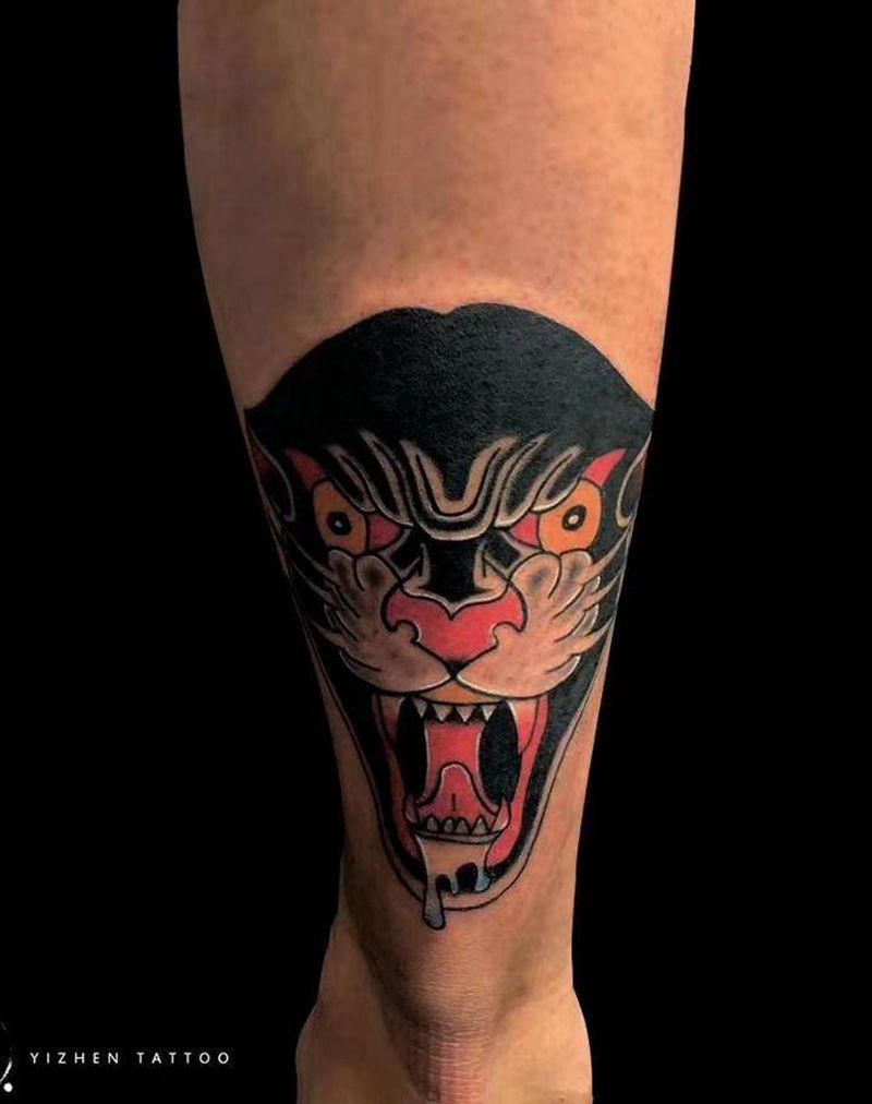 客户自选图纹身图片_腿部Old School纹身图案