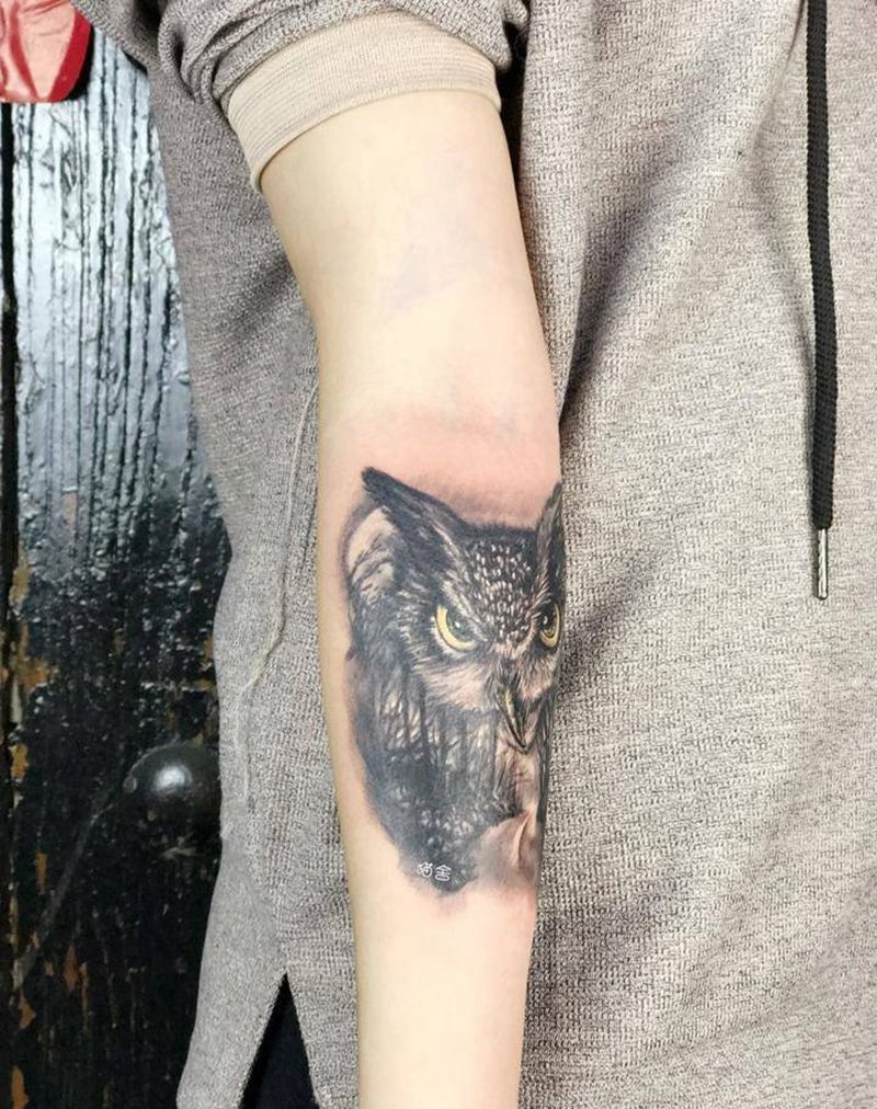 猫头鹰纹身图片