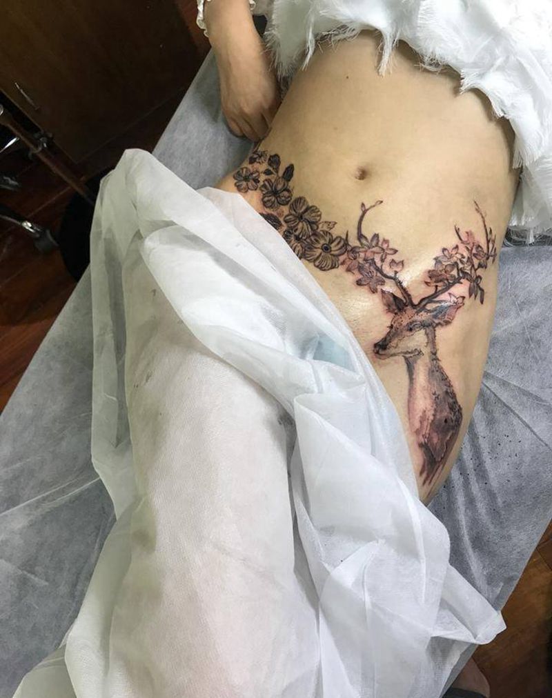 小遮盖还未完工纹身图片