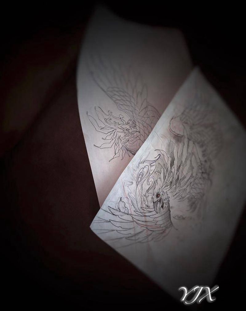 凤凰手稿阿纹身图片