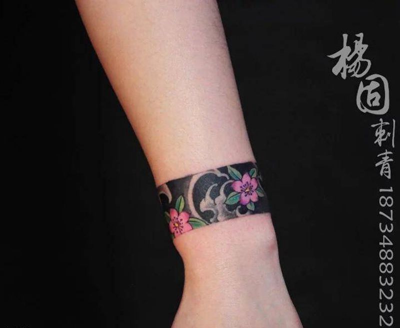 臂环纹身图片_成品手臂传统原创情侣图腾几何纹身图案