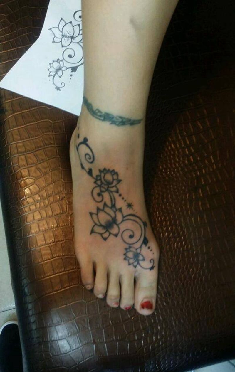 印度图腾纹身图片_脚部图腾成品纹身图案