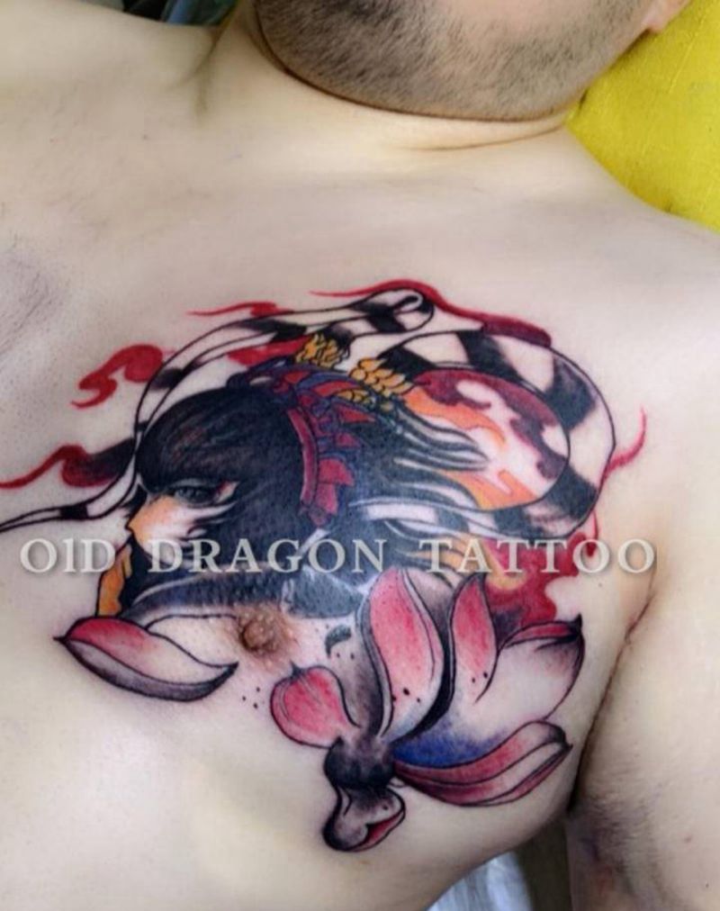 覆盖纹身图片_胸部纹身图案