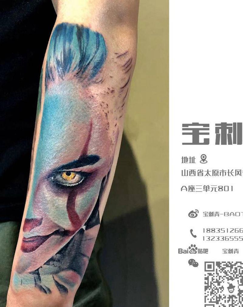 哈莉·奎茵纹身图片_手臂欧美写实纹身图案