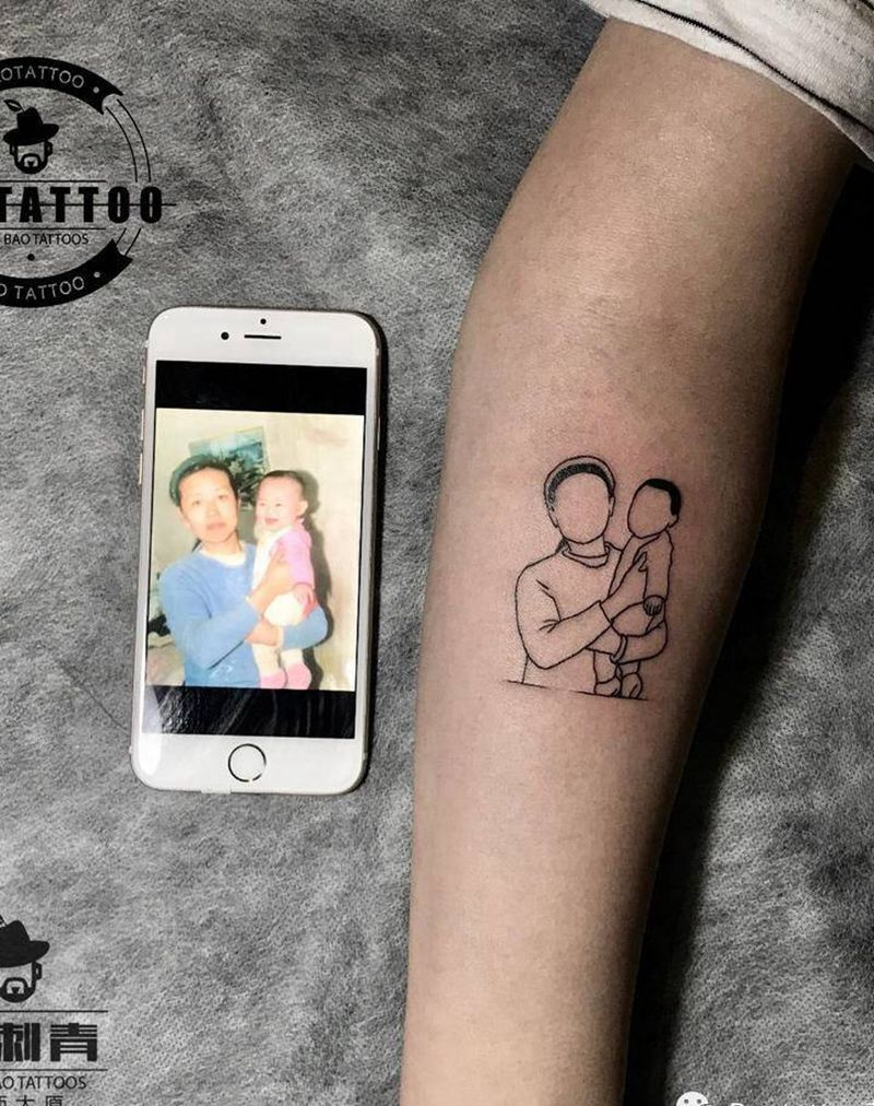 合影纹身图片_手臂清新纹身图案