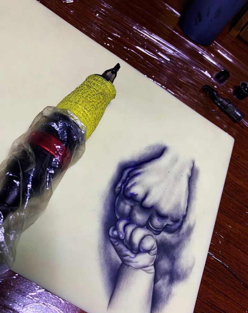 学员练习皮作品纹身图片_胸部欧美写实纹身图案