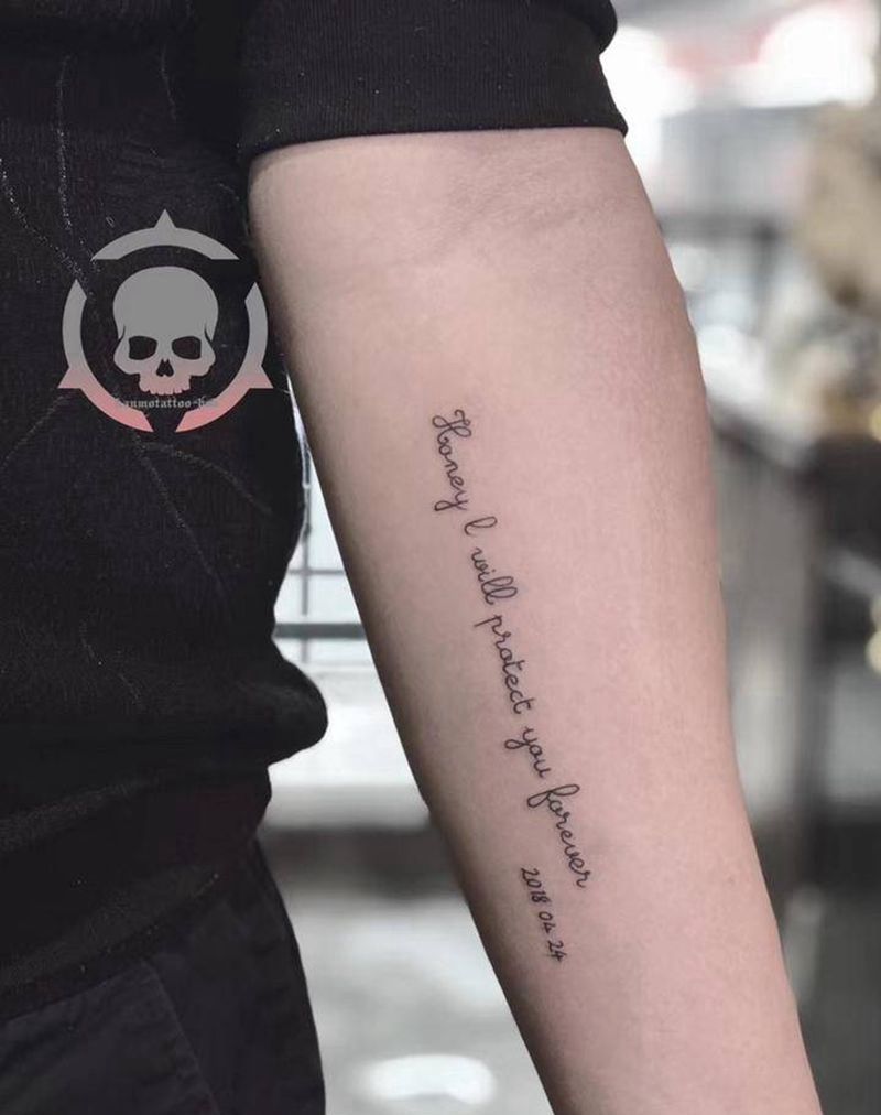 字母纹身图片_手臂小清新纹身图案