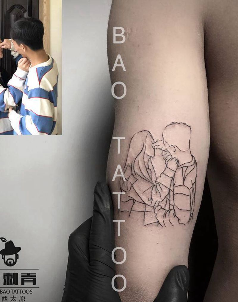 皮肤记录片纹身图片_手臂几何简笔纹身图案