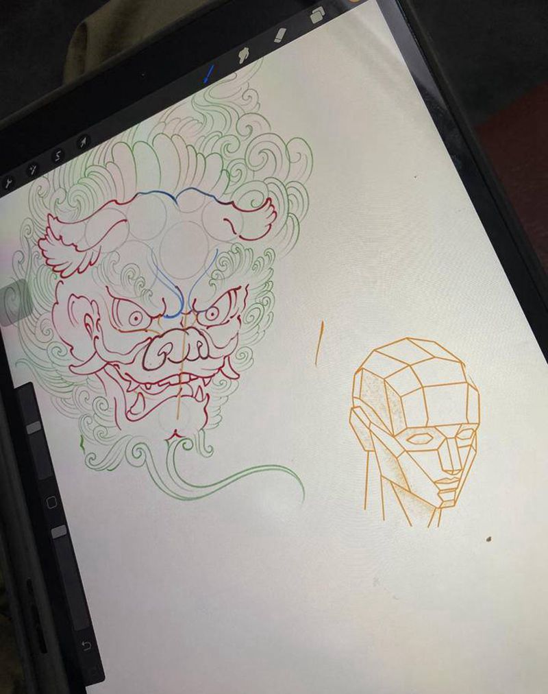 设计图纹身图片_腿部手部新传统New School纹身图案