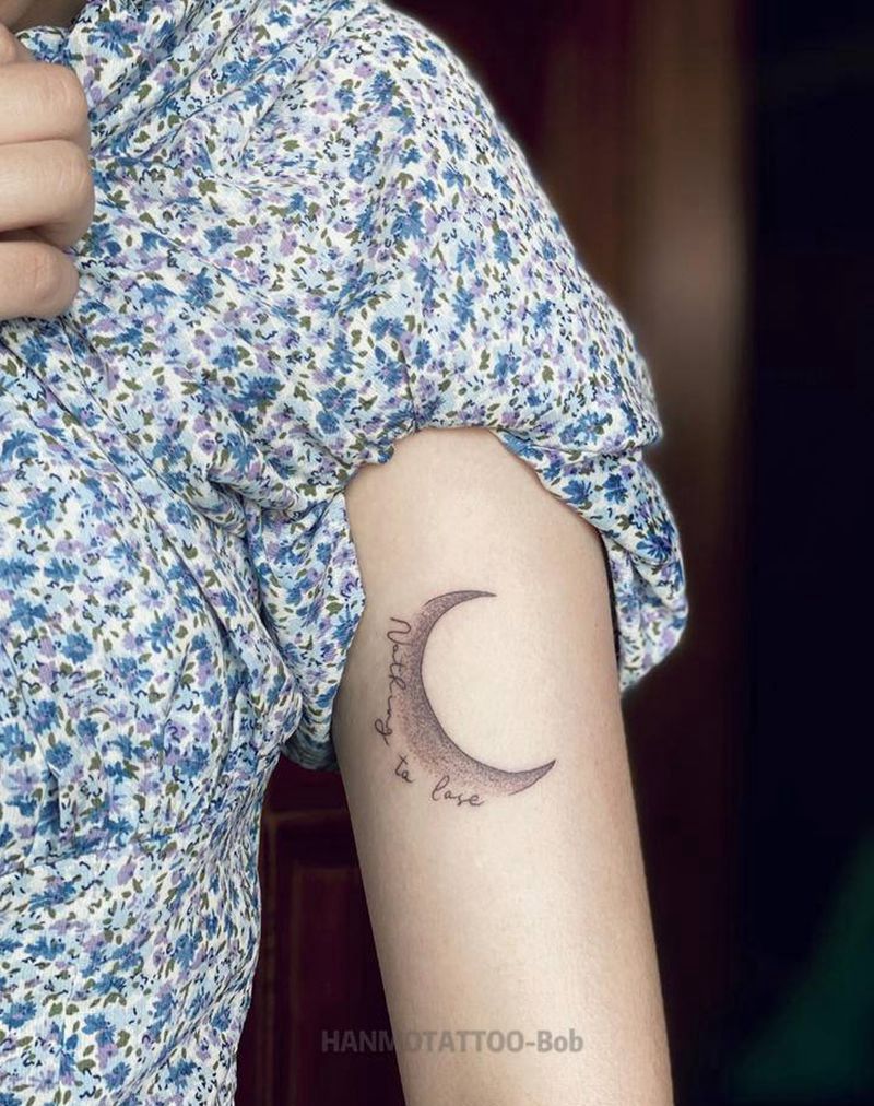 月牙纹身图片_小清新纹身图案