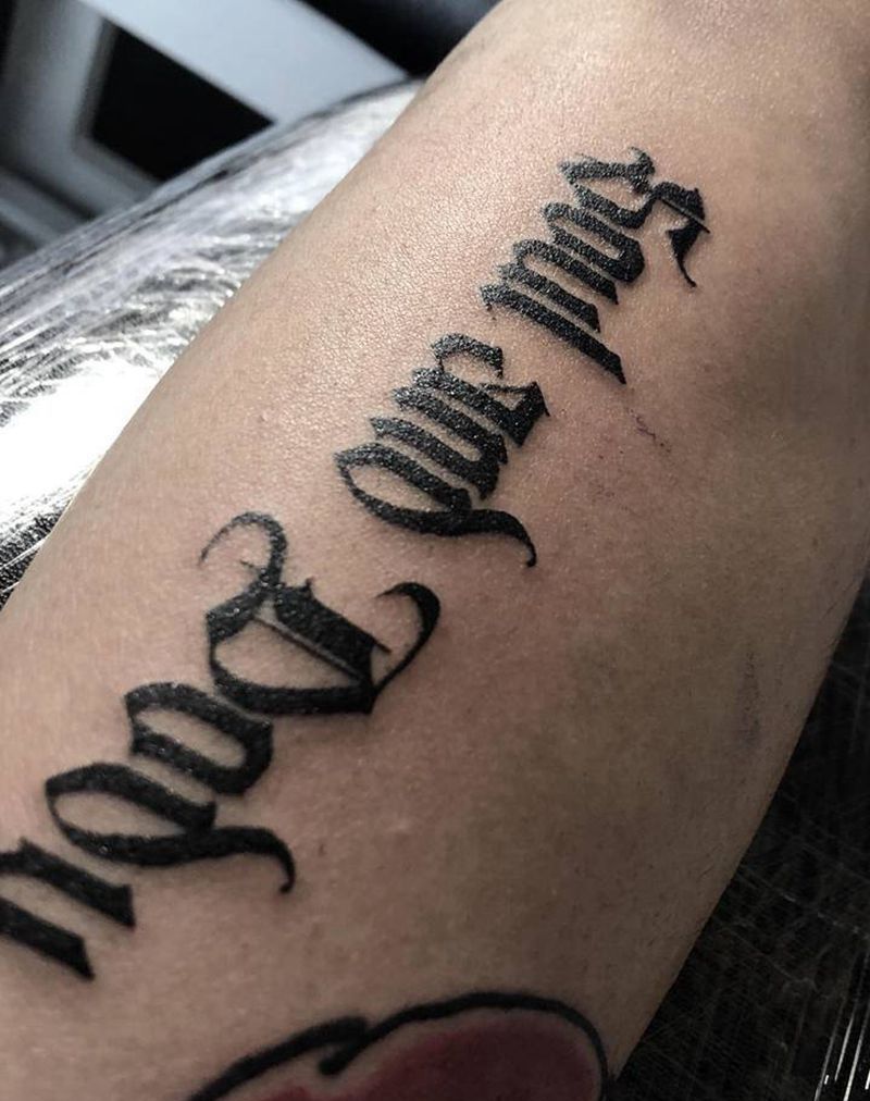 哥特英文纹身图片_手臂纹身图案