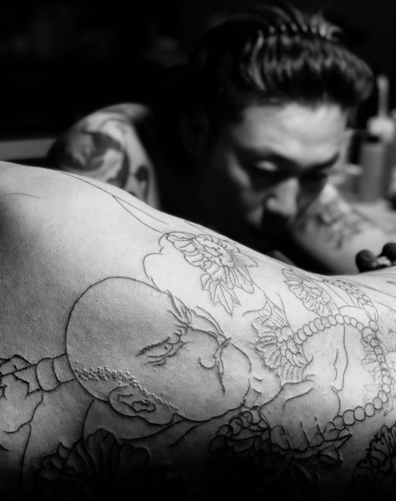 鲁智深纹身图片_背部老传统纹身图案