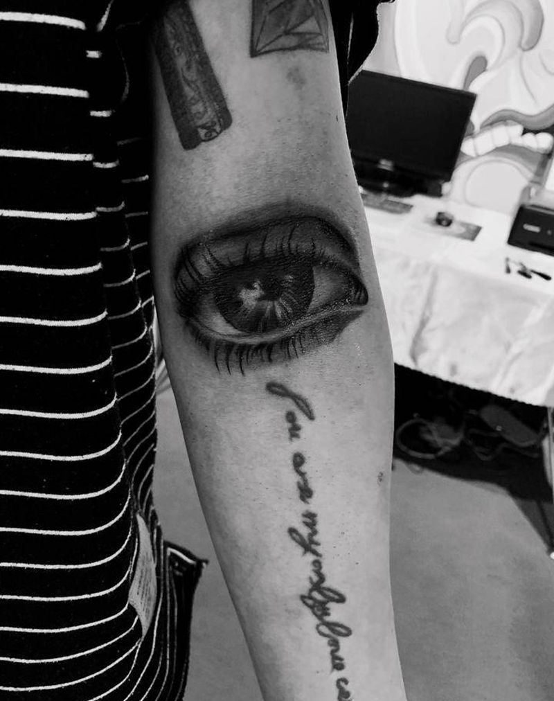 眼睛纹身图片_欧美写实纹身图案