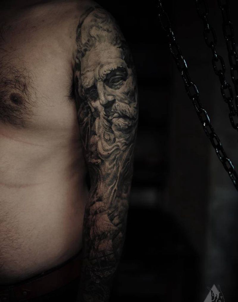 已恢复作品纹身图片_手臂欧美写实纹身图案