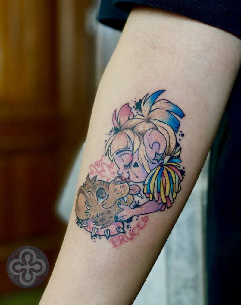 小丑女纹身图片_手臂手部New School纹身图案