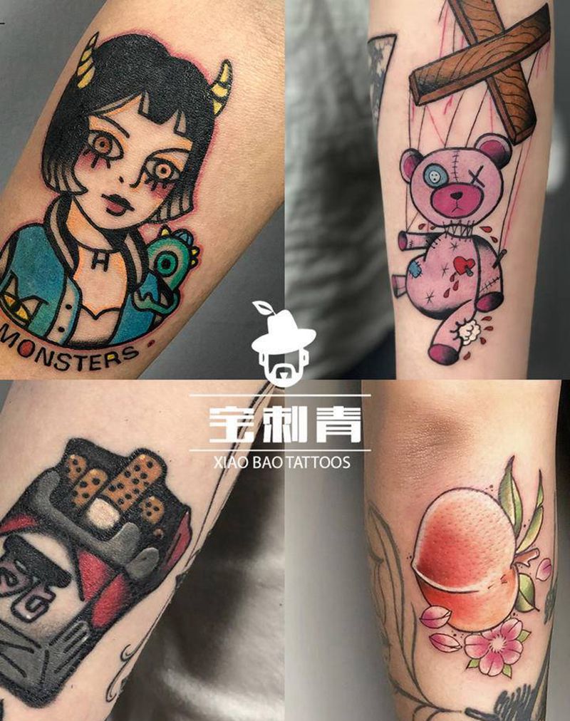 作品合集纹身图片_New School纹身图案