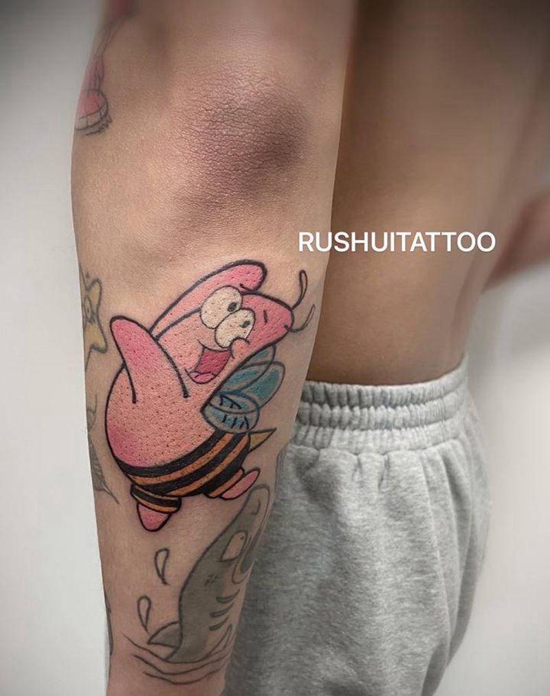 派大星纹身图片_手臂New School纹身图案