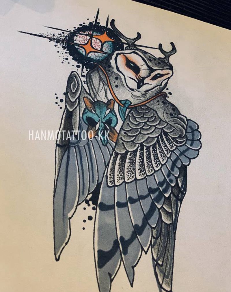 手稿/可约纹身图片_New School纹身图案