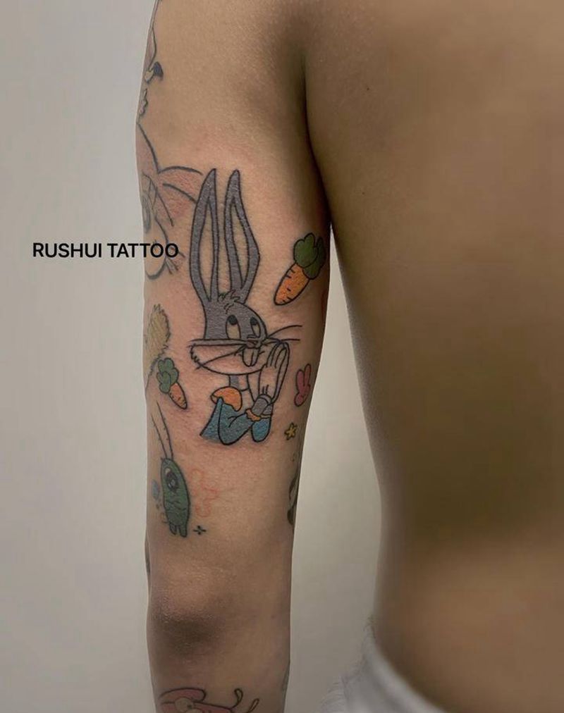 兔八哥纹身图片_手臂New School纹身图案