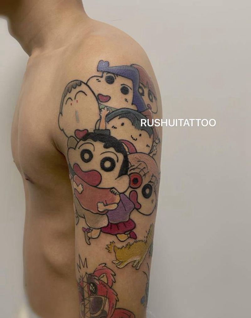 蜡笔小新纹身图片_手臂New School纹身图案