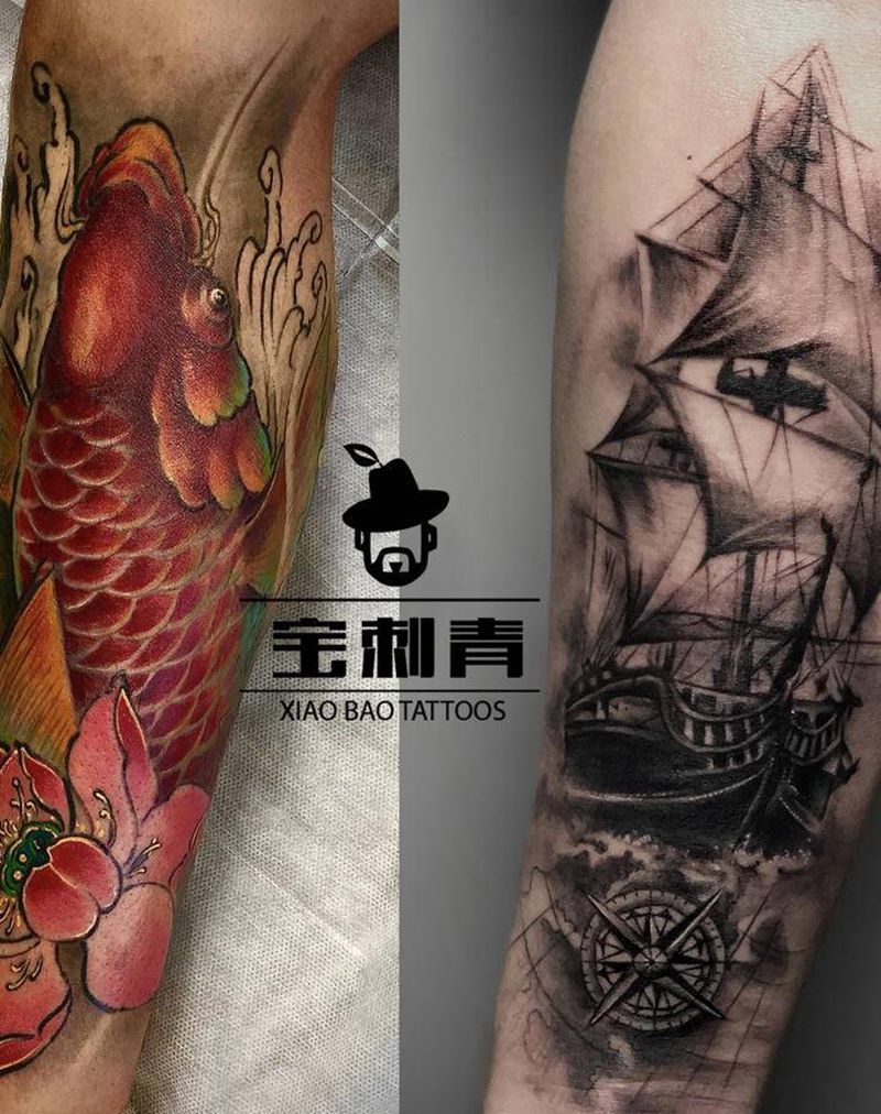 新传统VS欧美写实纹身图片_手臂腿部新传统欧美写实纹身图案