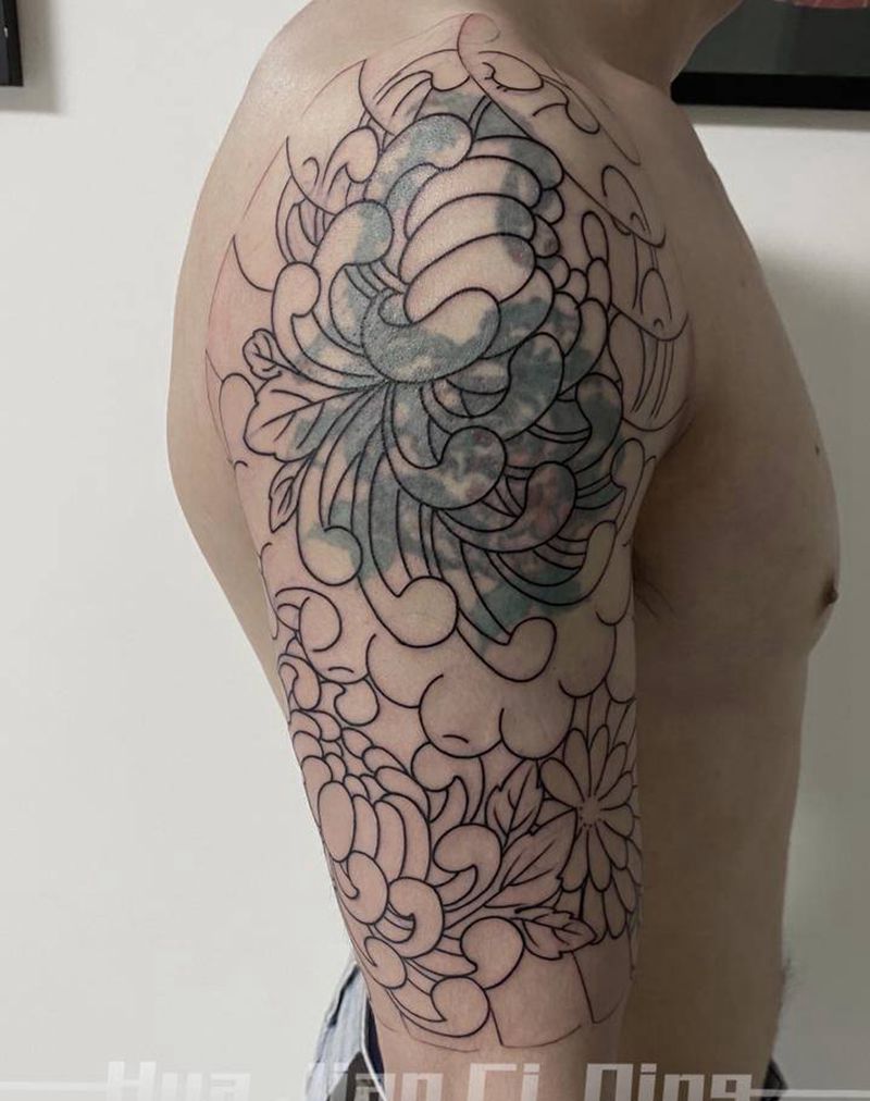 遮盖作品纹身图片_手臂老传统纹身图案