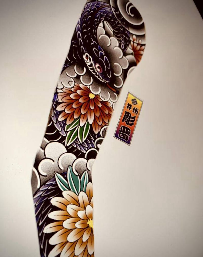 花臂设计手稿纹身图片_手臂纹身图案