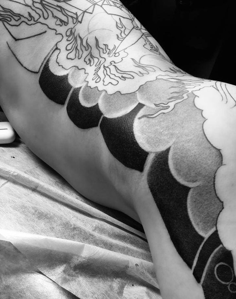 日式传统纹身图片_背部老传统纹身图案