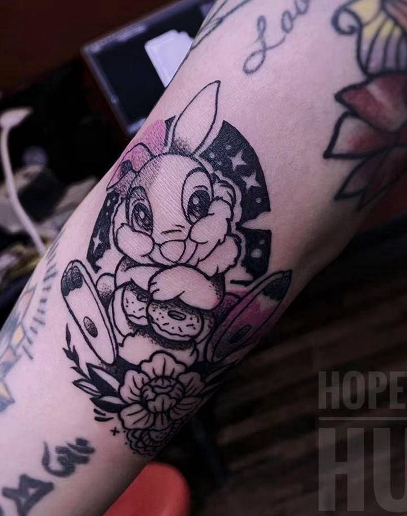 卡通兔子纹身纹身图片_手臂卡通纹身兔子纹身图案