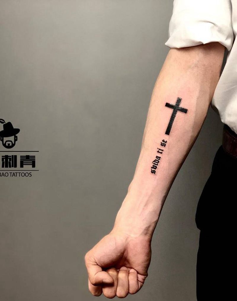 英文作品纹身图片_手臂花体字点刺纹身图案