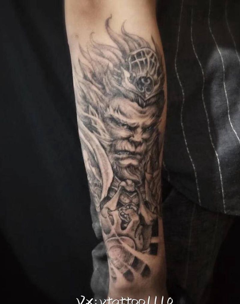 孙悟空纹身图片_手臂新传统纹身图案