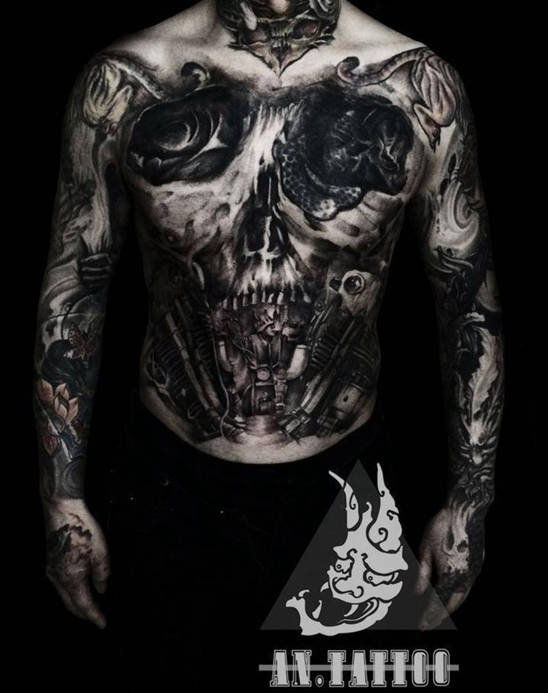 部分遮盖纹身图片