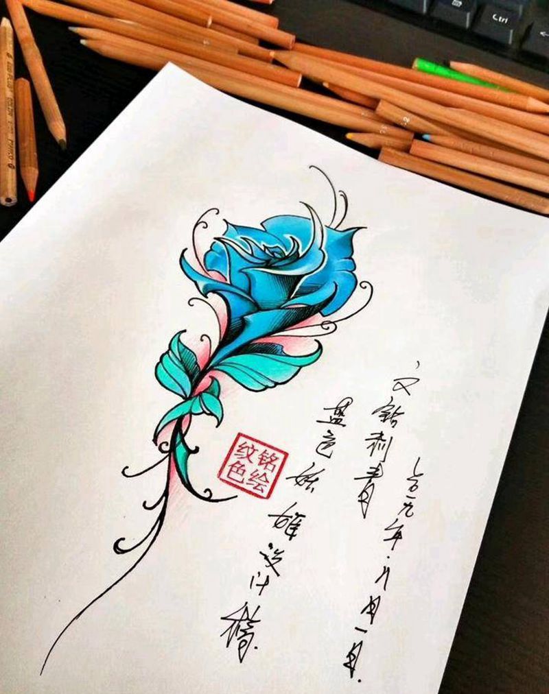 翠花儿纹身图片_胸部手臂New School纹身图案