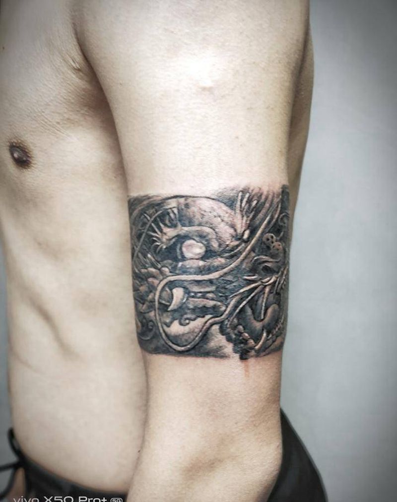 臂环纹身图片_手臂新传统纹身图案